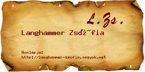 Langhammer Zsófia névjegykártya